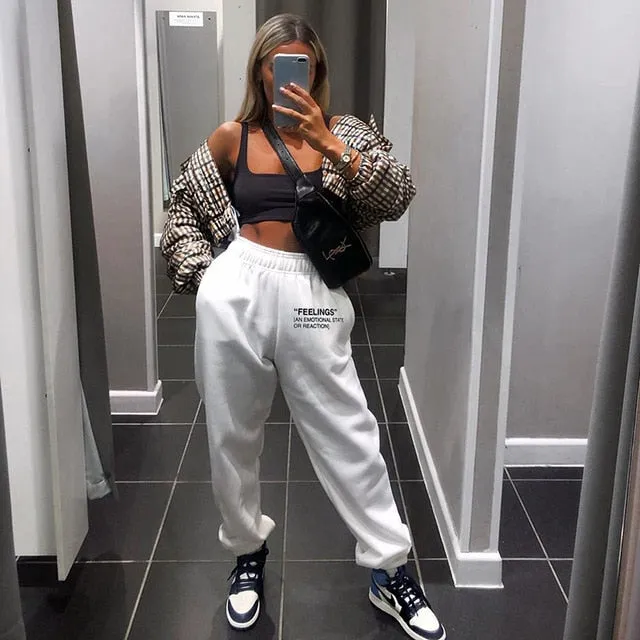 2021 New!!!! Women's Harajuku Joggers Wide Leg Sweatpants Sizes S - L