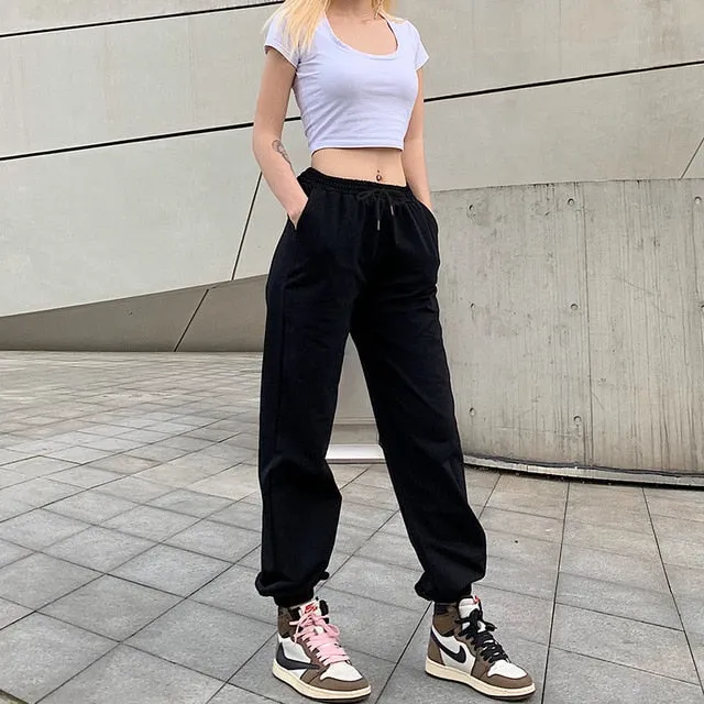 2021 New!!!! Women's Harajuku Joggers Wide Leg Sweatpants Sizes S - L