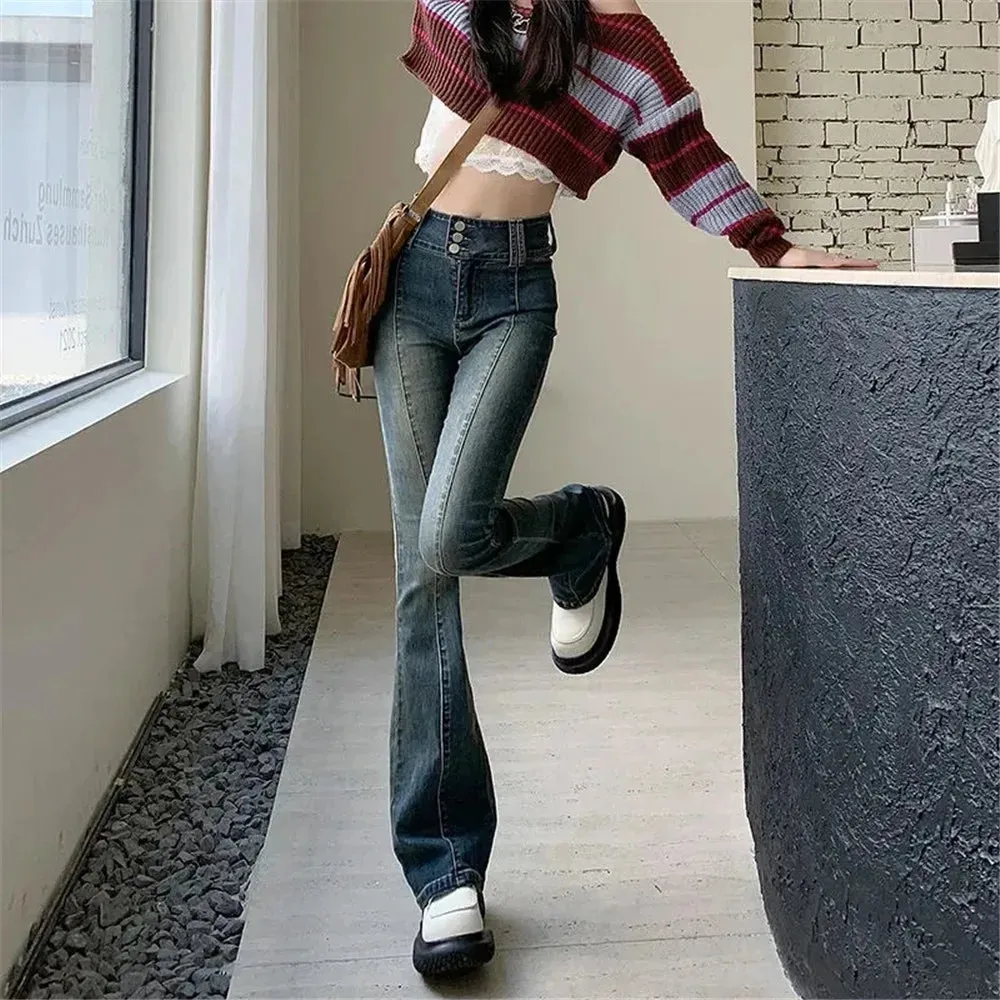 2024 Streetwear Fashion Harajuku Casual Stretch Trousers Denim Pants