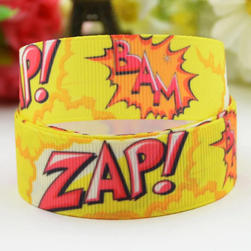 22mm 25mm 38mm 75mm Explosion Cloud Cartoon Character printed Grosgrain Ribbon party decoration 10 Yards Mul070