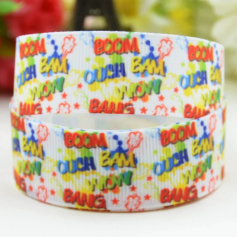 22mm 25mm 38mm 75mm Explosion Cloud Cartoon Character printed Grosgrain Ribbon party decoration 10 Yards Mul070