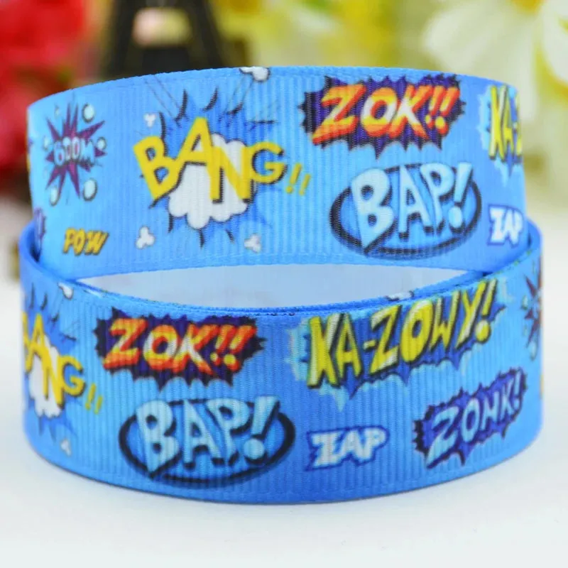 22mm 25mm 38mm 75mm Explosion Cloud Cartoon Character printed Grosgrain Ribbon party decoration 10 Yards Mul070