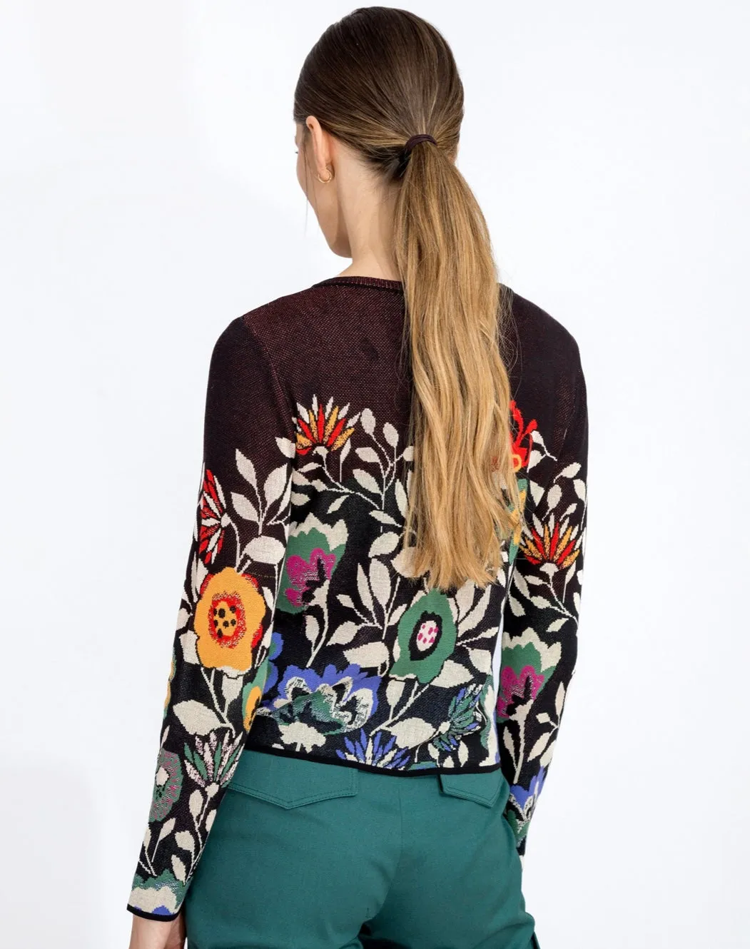 241524 Black Floral Cardigan