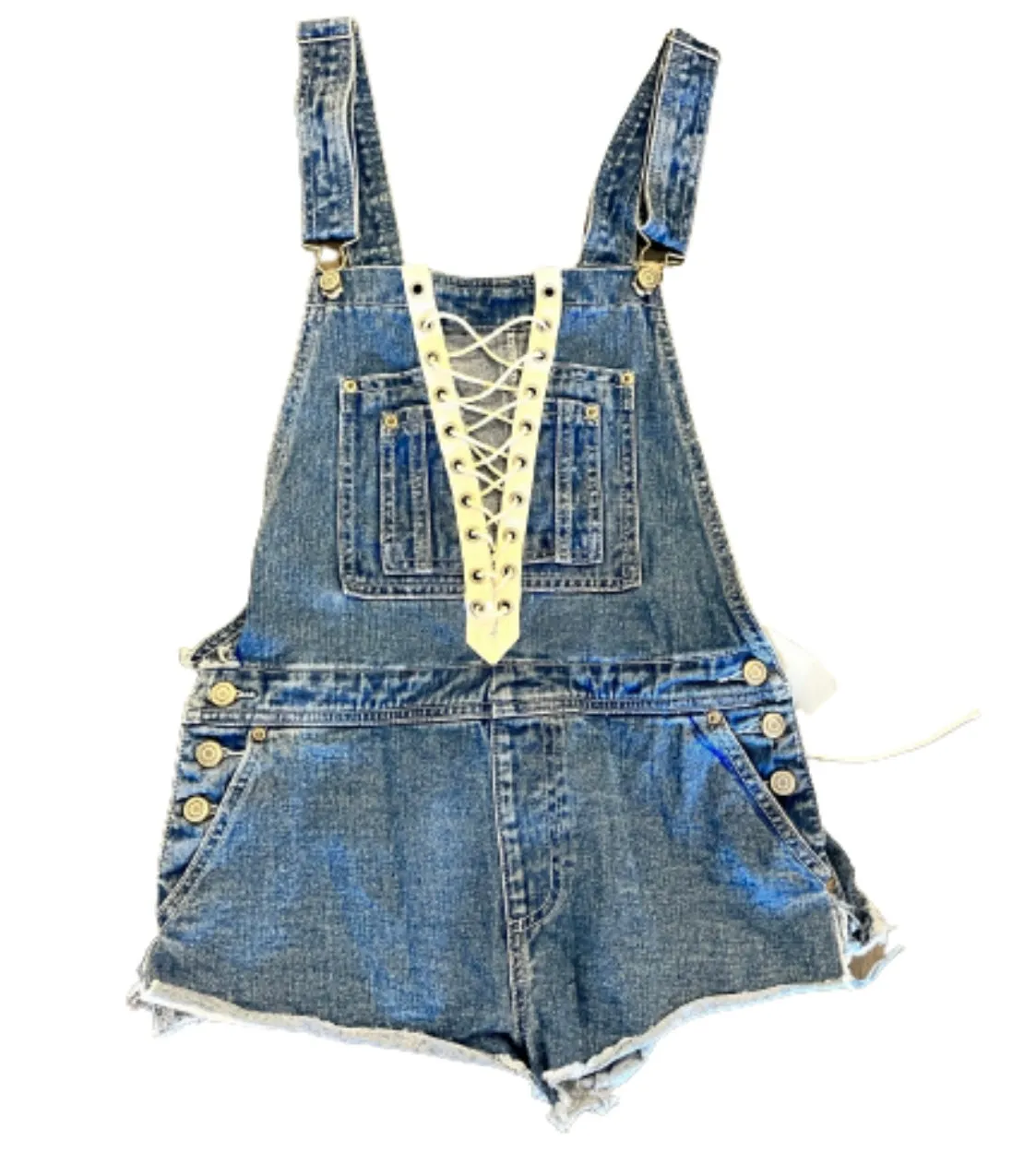 30 ROCK: Liz's Denim Jean Short Overalls Romper (S)