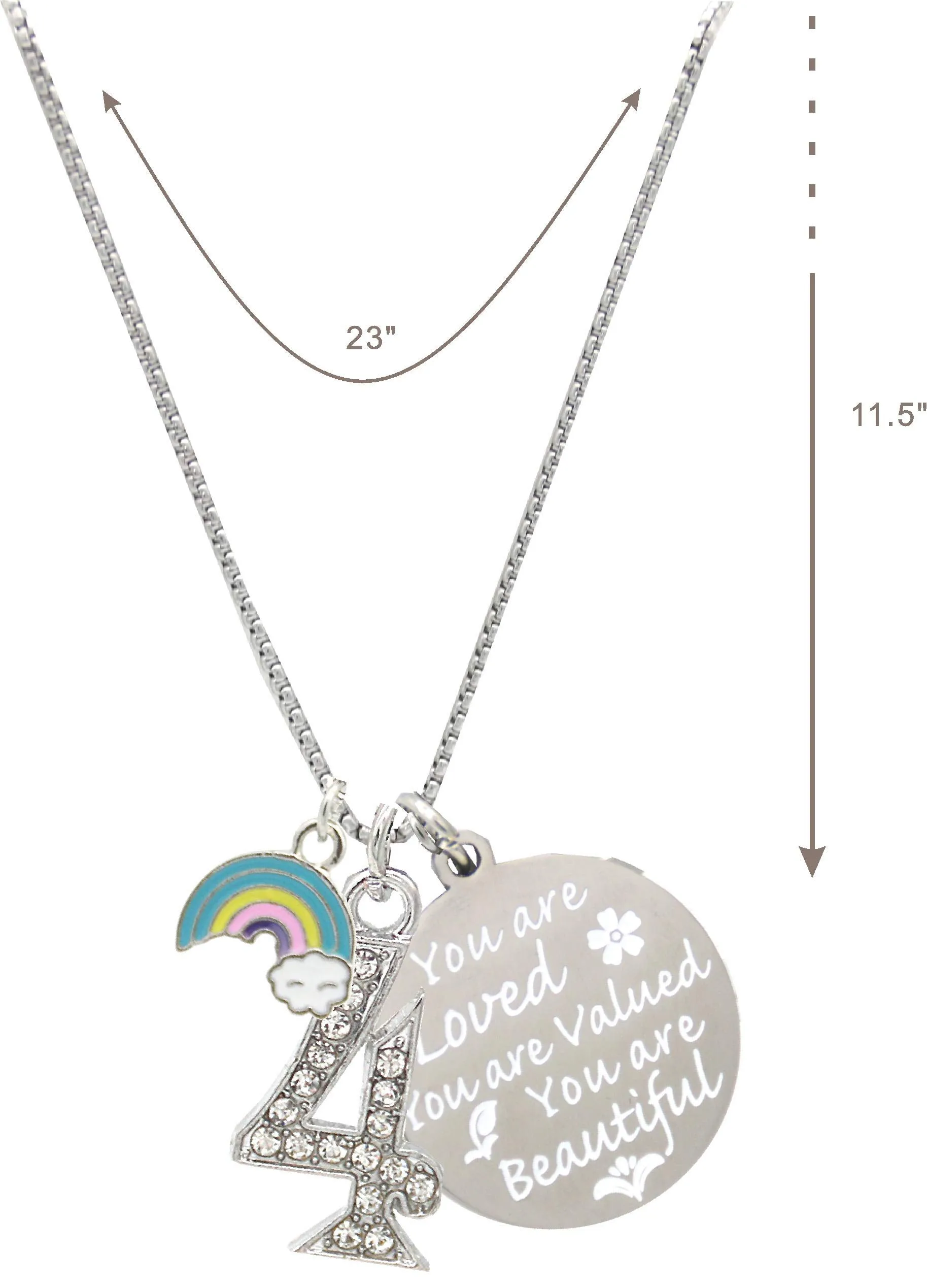 4th Birthday, 4th Birthday Gift, 4th Birthday Girl Gifts, 4th Birthday Necklace, Gifts