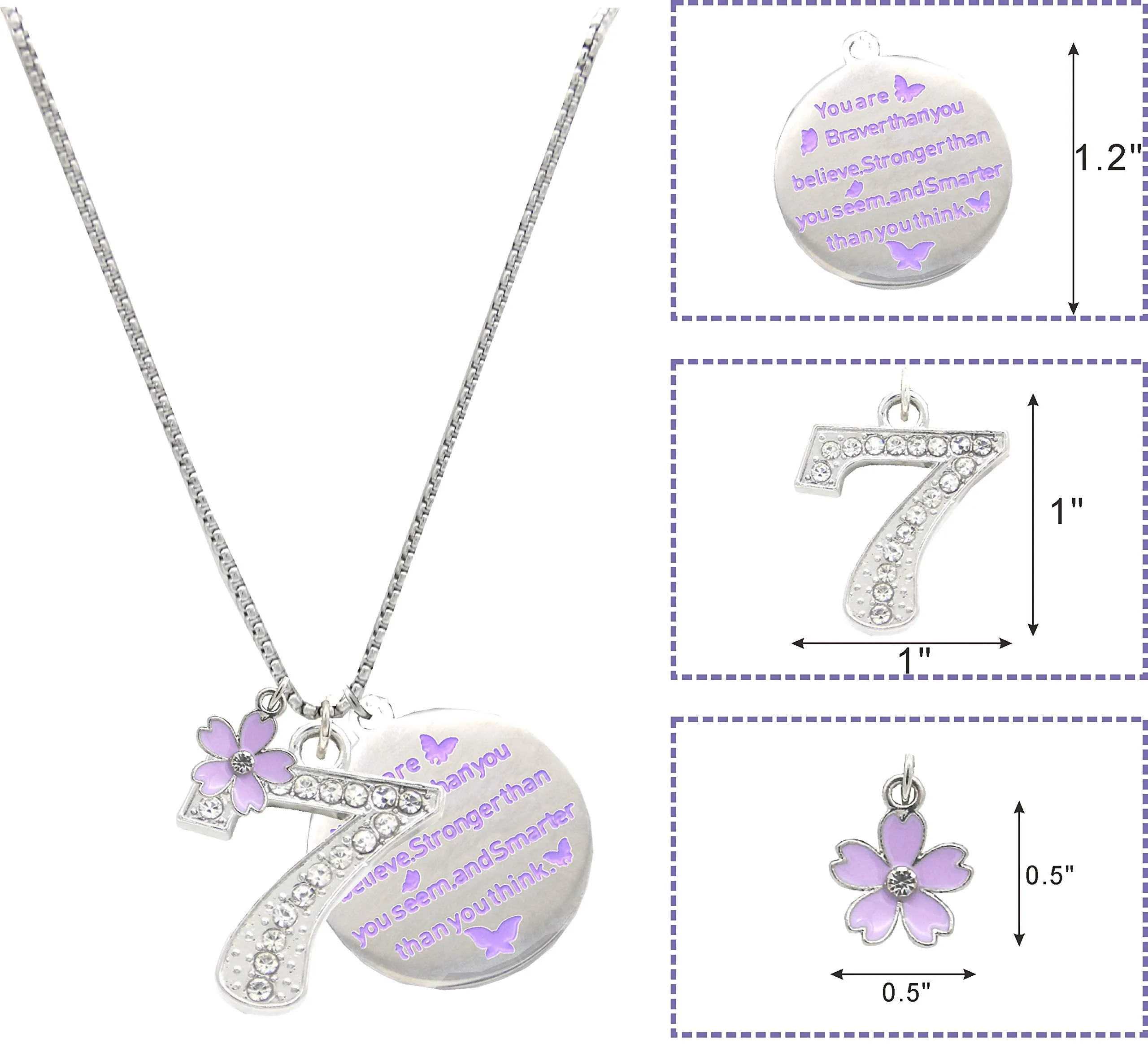 7th Birthday, 7th Birthday Gift, 7th Birthday Girl Gifts, 7th Birthday Necklace, Gifts