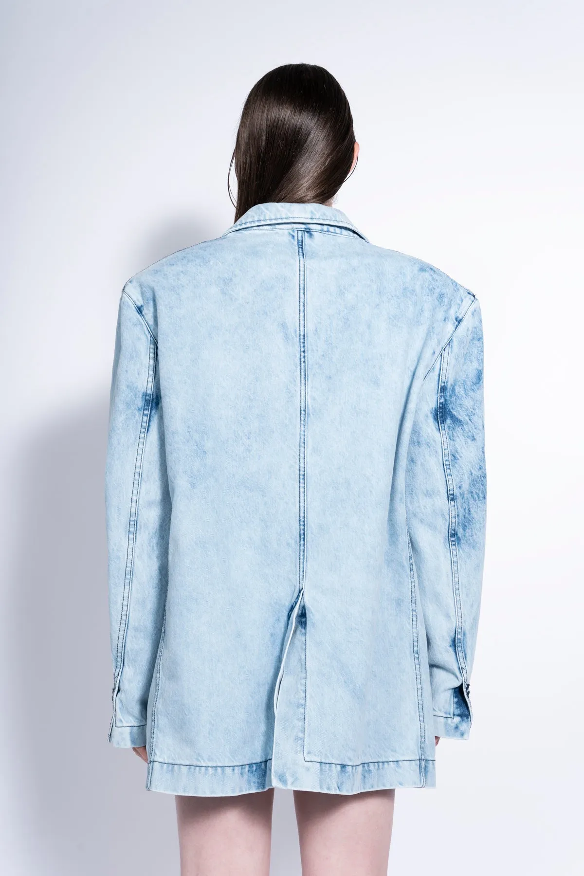 ACID WASH OVERSIZED DENIM BLAZER