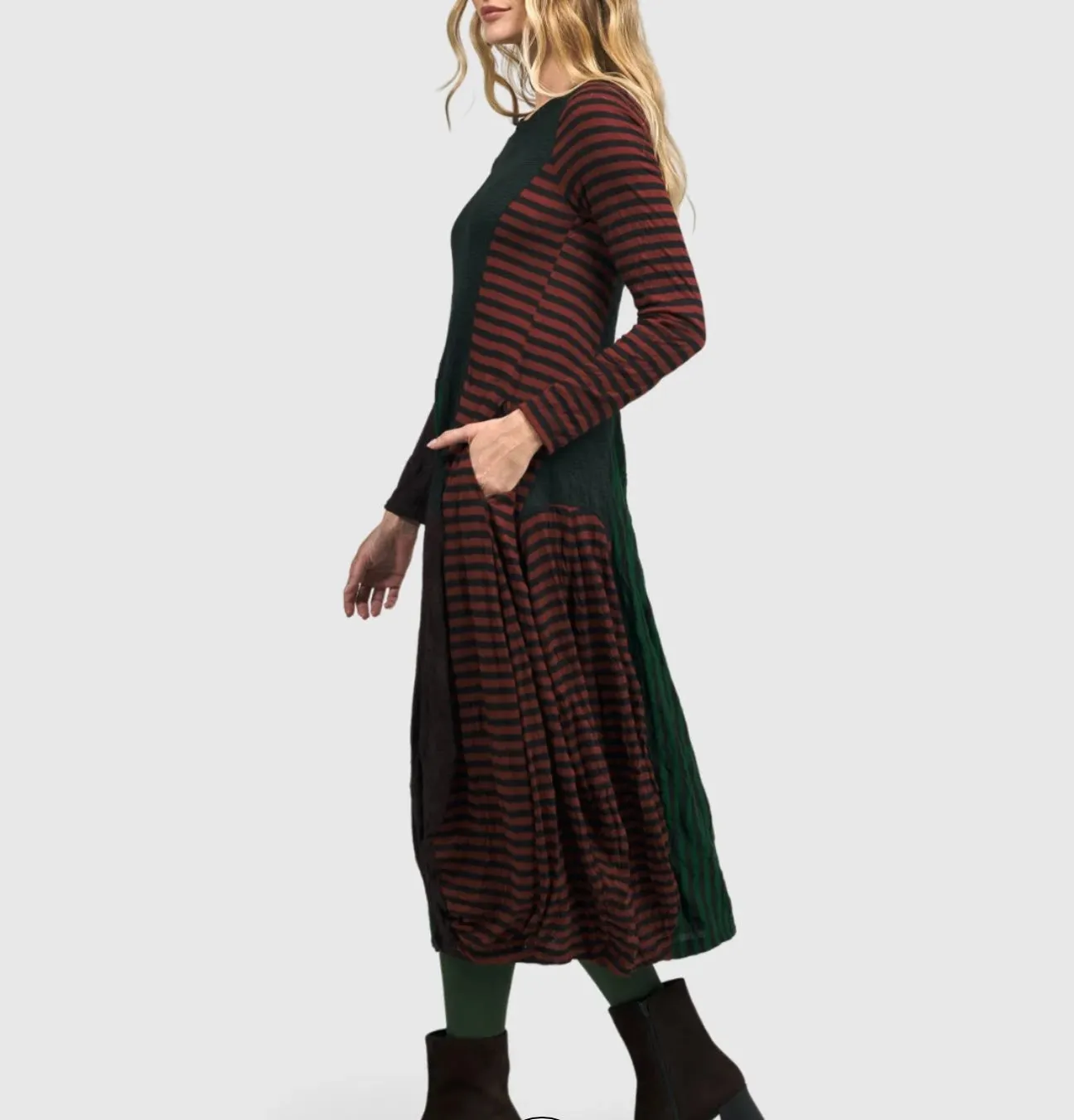 AD510S Juno Crew Cocoon Stripe Dress