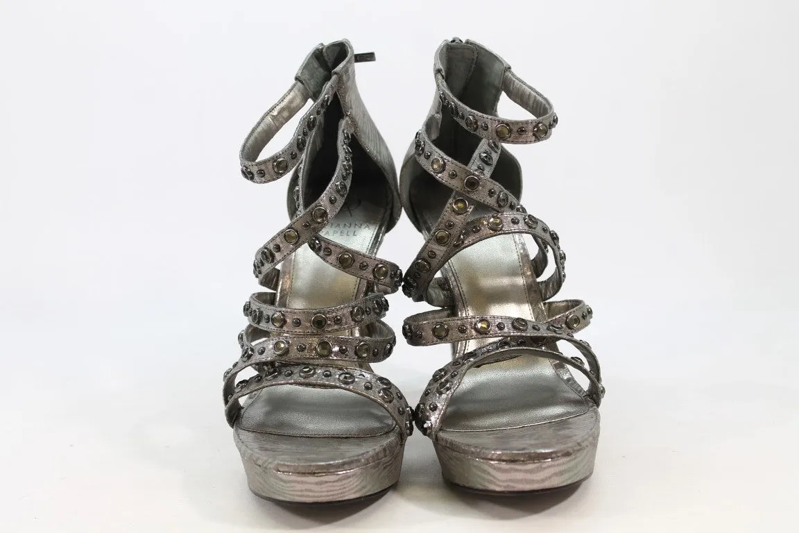 Adrianna Papell Malia Women's Gunmetal Moiret Sandals 8.5M(ZAP14565)