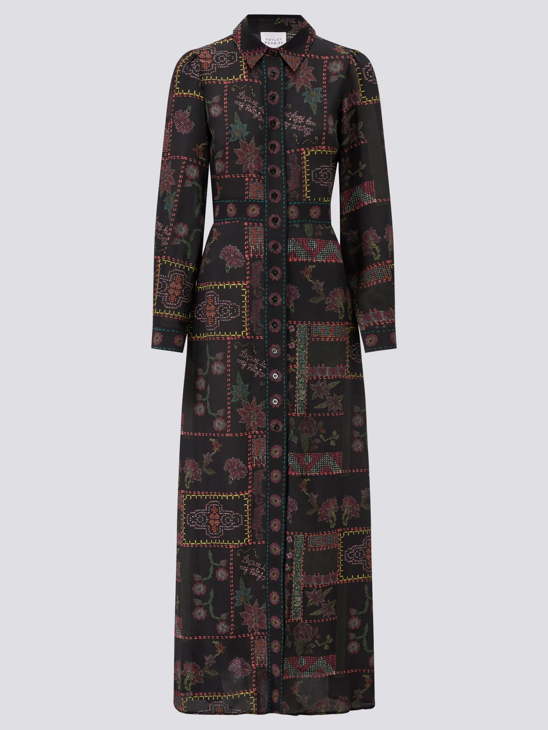 Aida Silk Maxi Shirt Dress