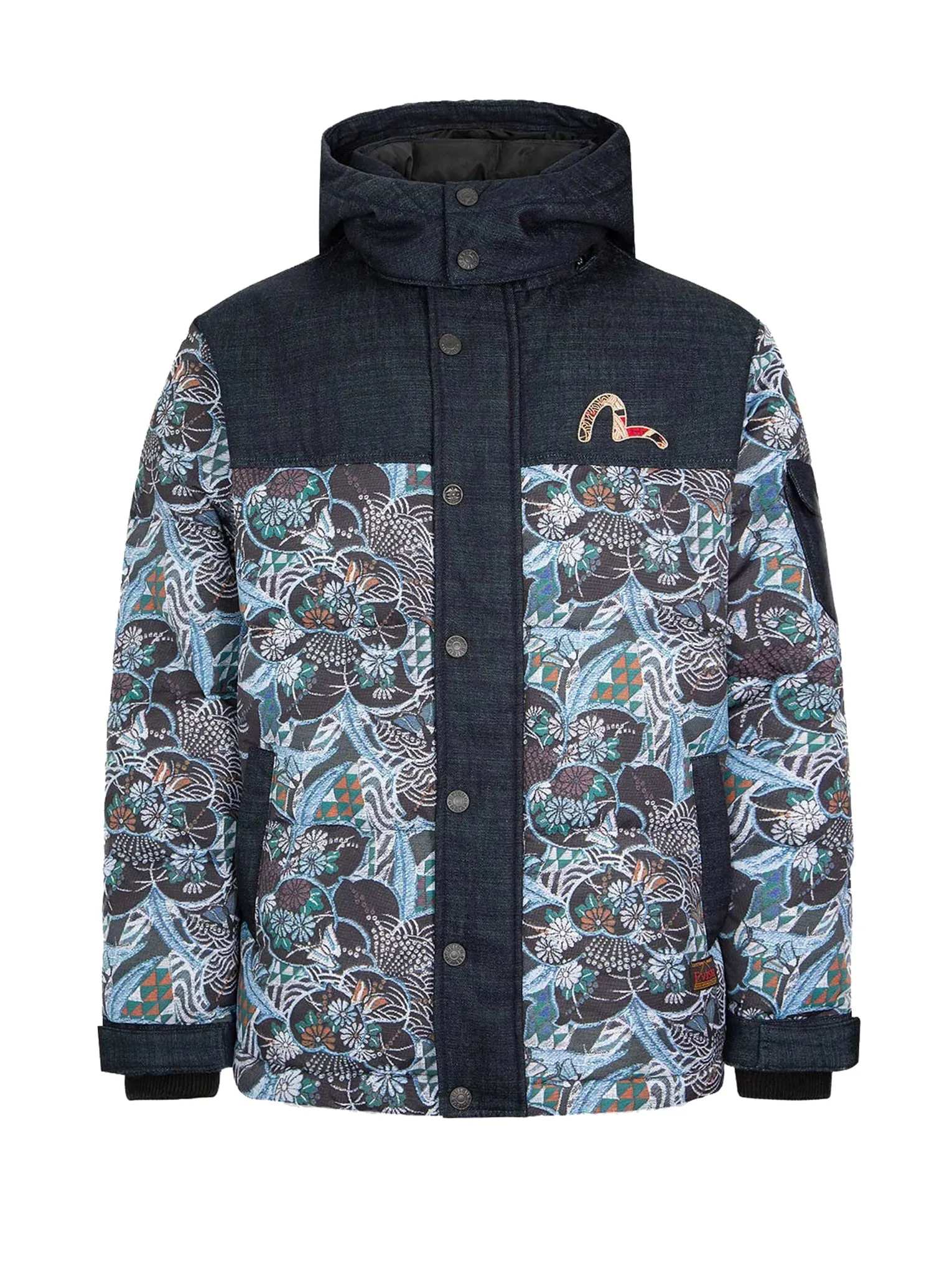 Allover Japanese Brocade Print Down Jacket