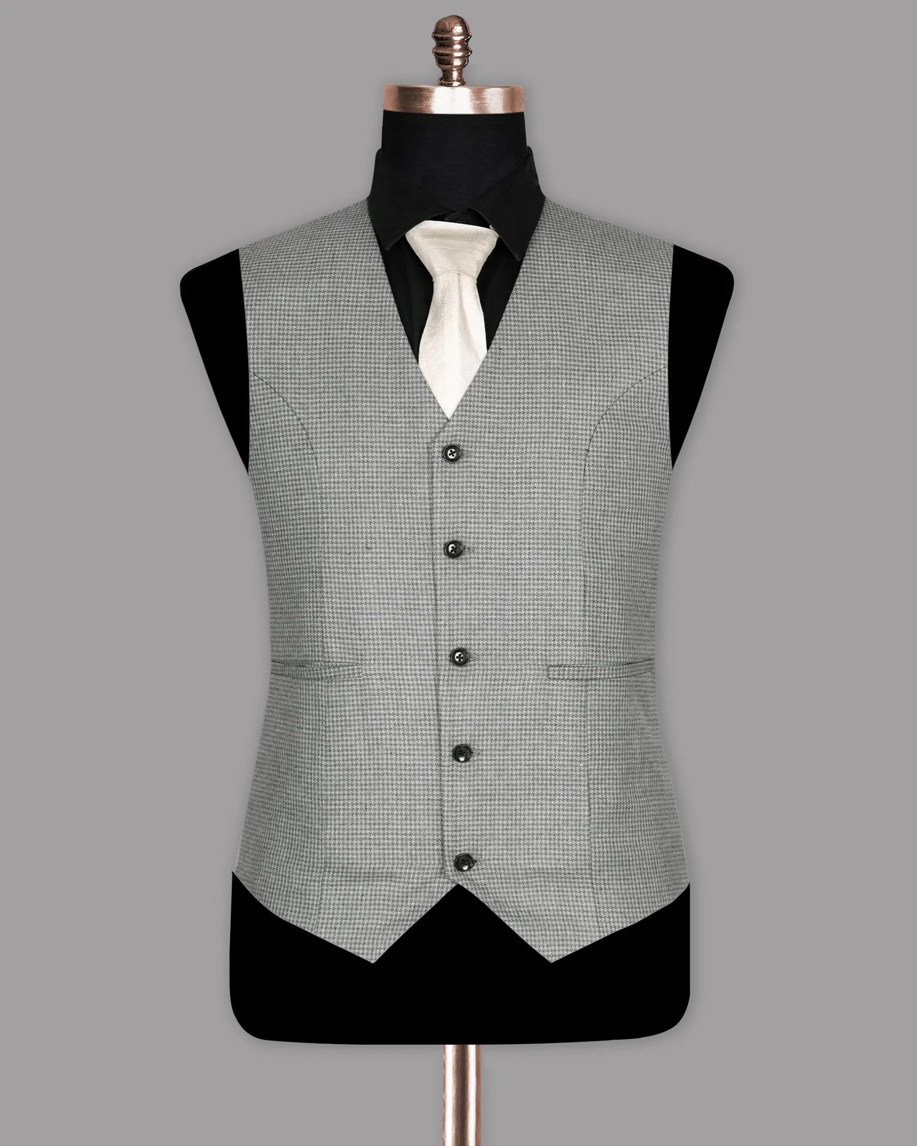 Aluminum Grey Houndstooth Sport Waistcoat