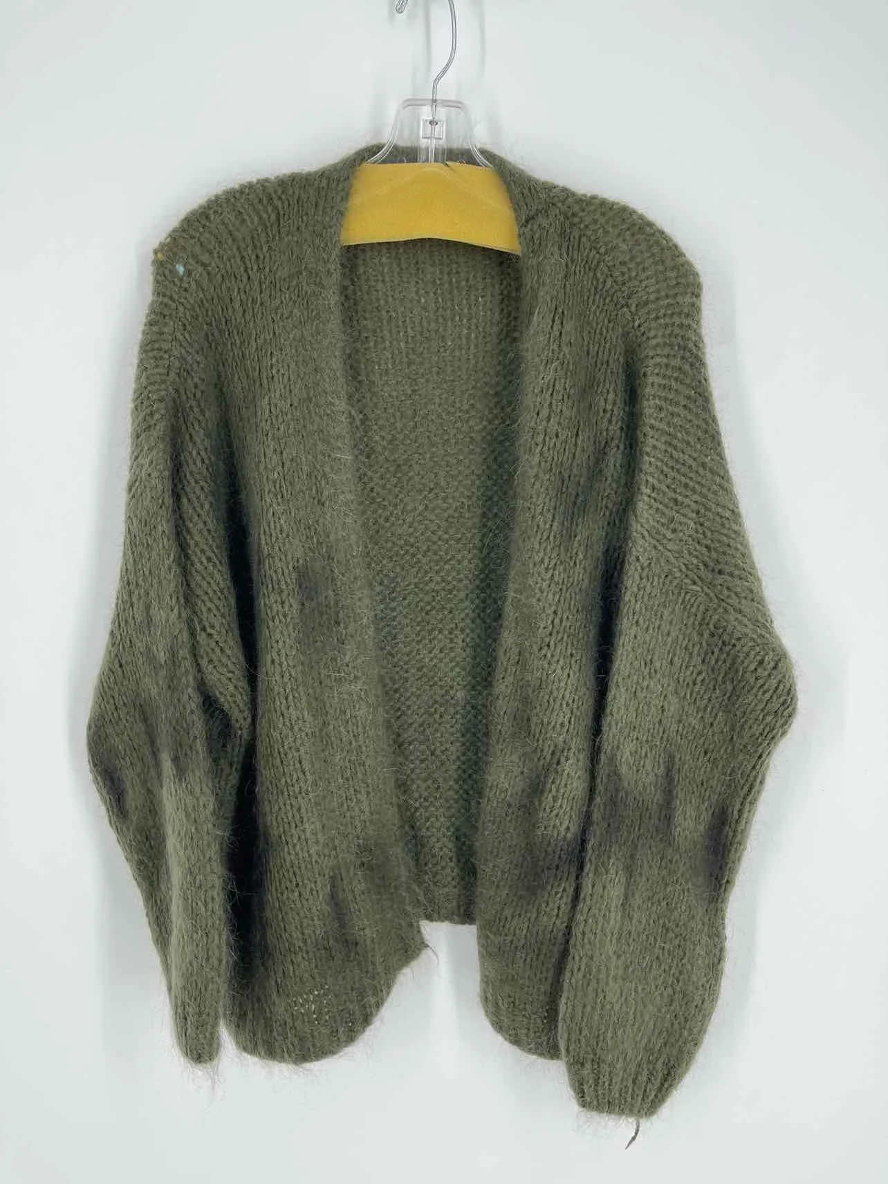 Anatomie Size S/M Army Green Fuzzy Knit Designer Cardigan Sweater