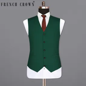 Aqua Deep Green Wool Rich Waistcoat