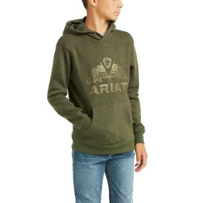 Ariat Kids Basic Brine Olive Double Flag Hoodie 10037005