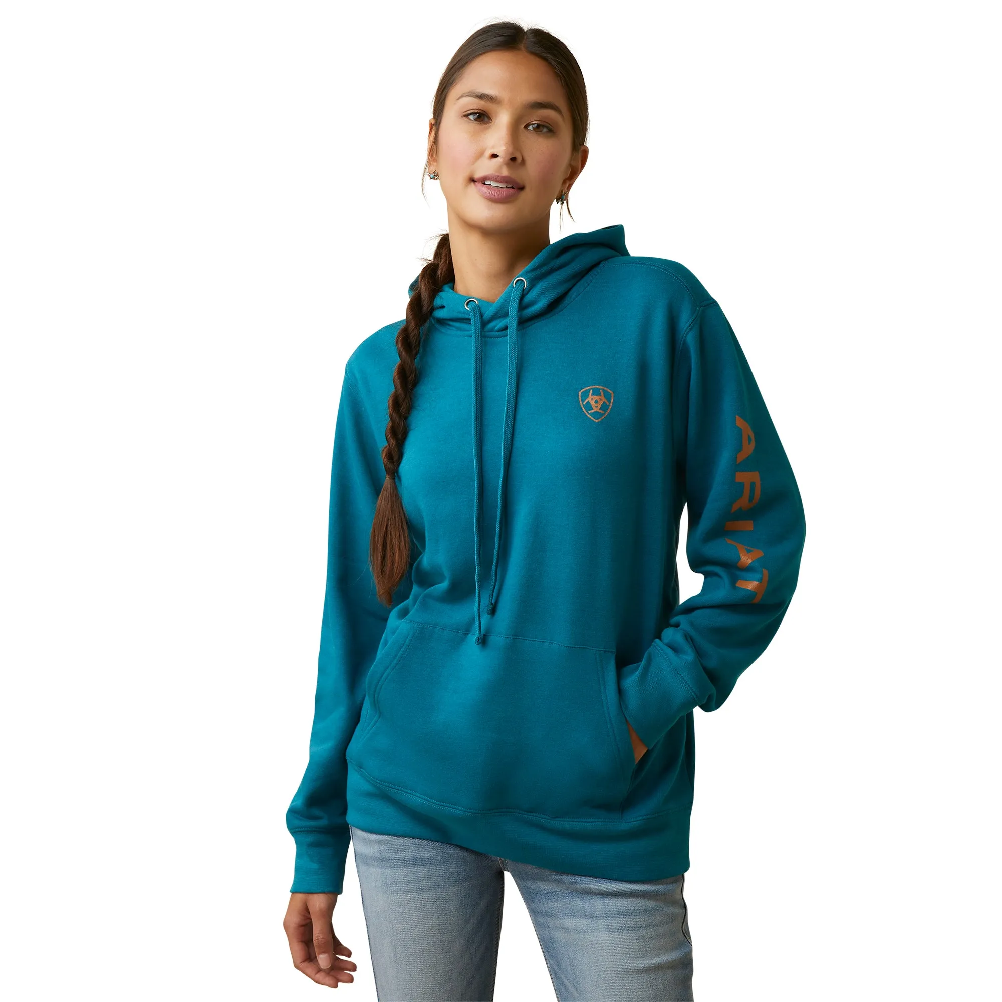 Ariat Ladies Logo Deep Lagoon Hoodie 10046163