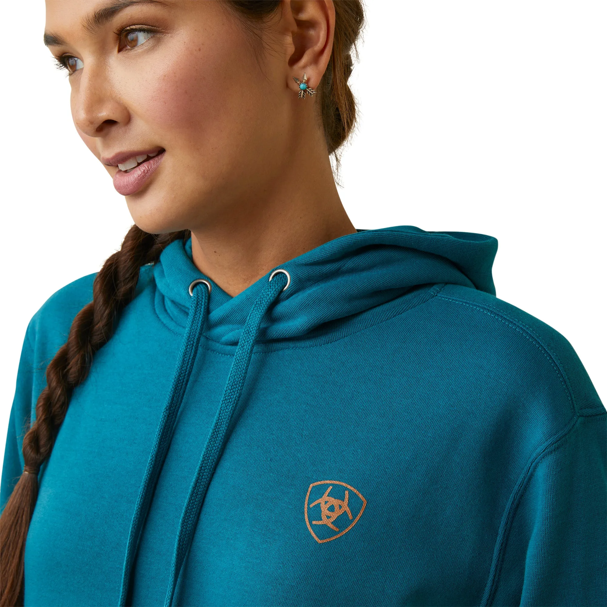 Ariat Ladies Logo Deep Lagoon Hoodie 10046163