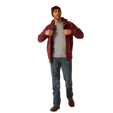 Ariat Men's Rebar Born For This Burgundy Full Zip Hoodie