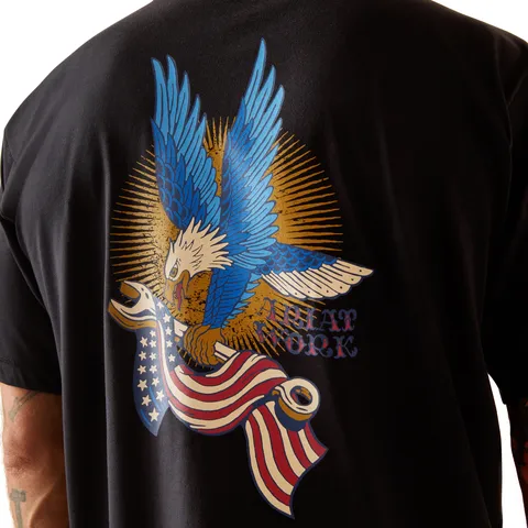 Ariat Men's Rebar Workman Victory Eagle Black T-Shirt