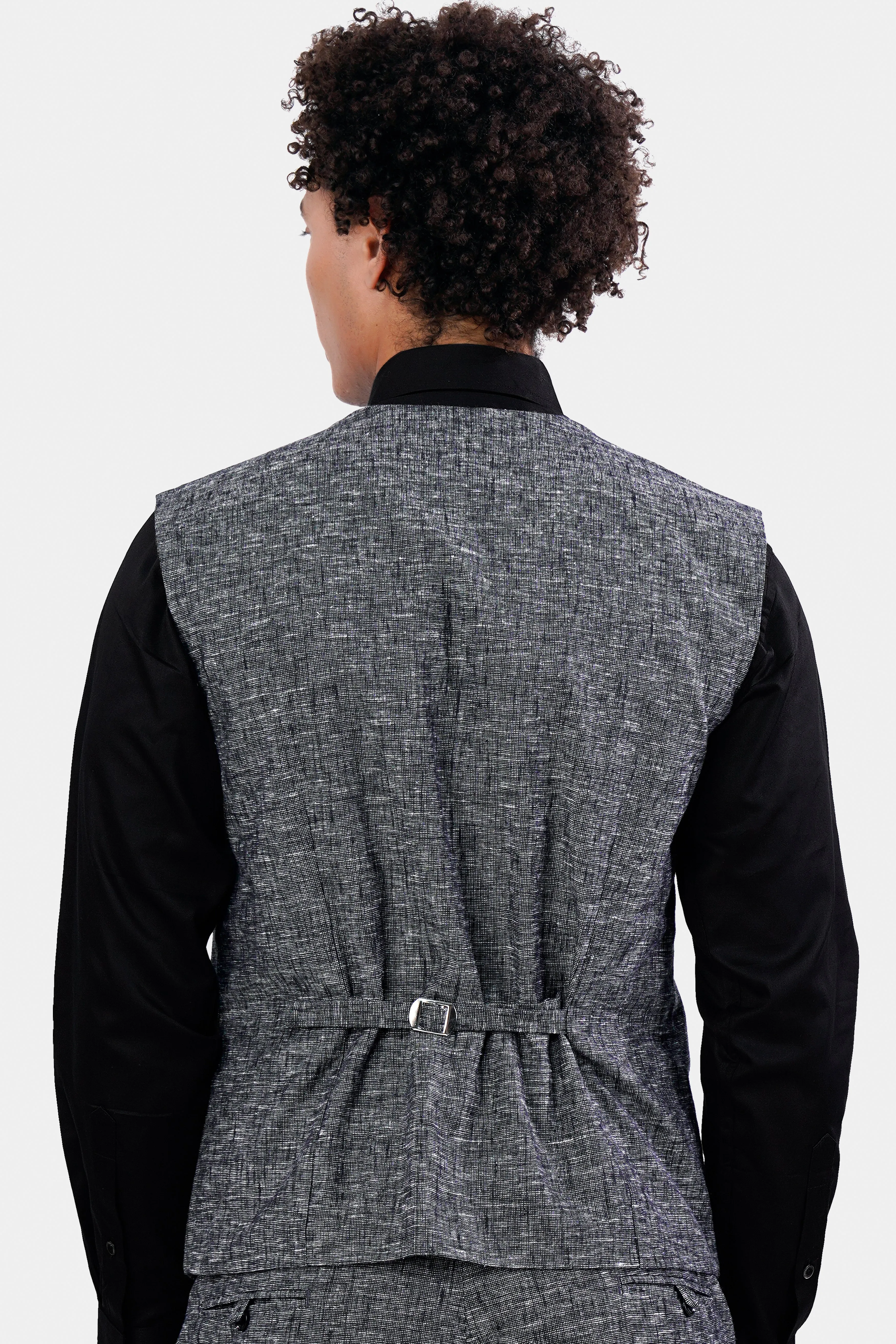 Arsenic Gray Luxurious Linen Waistcoat