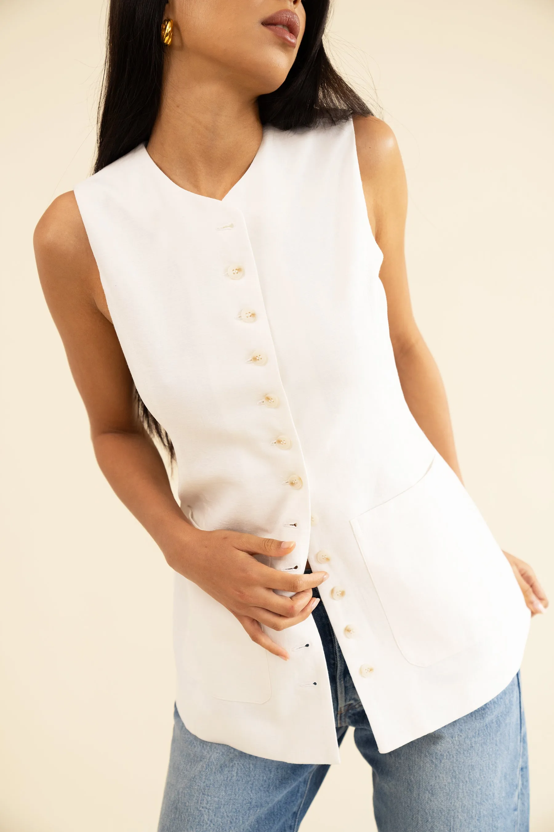 AVA WAISTCOAT - WHITE