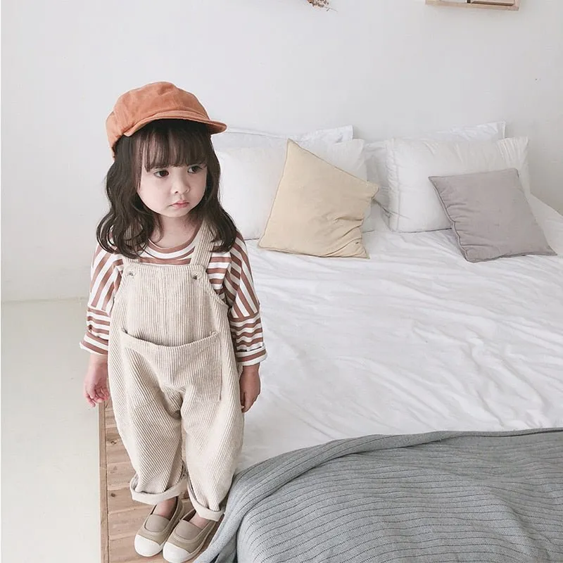 Baggy Beige Corduroy Dungarees