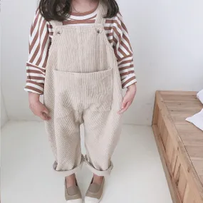 Baggy Beige Corduroy Dungarees