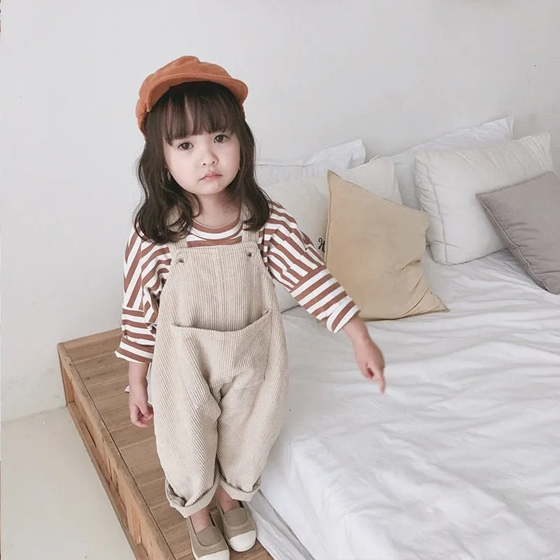 Baggy Beige Corduroy Dungarees