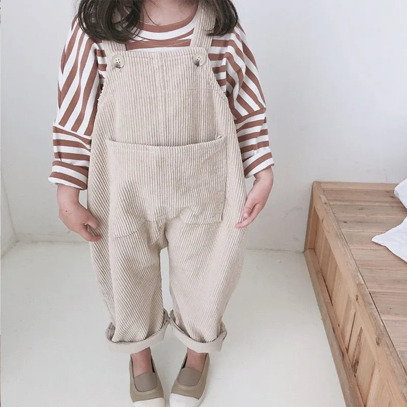 Baggy Beige Corduroy Dungarees