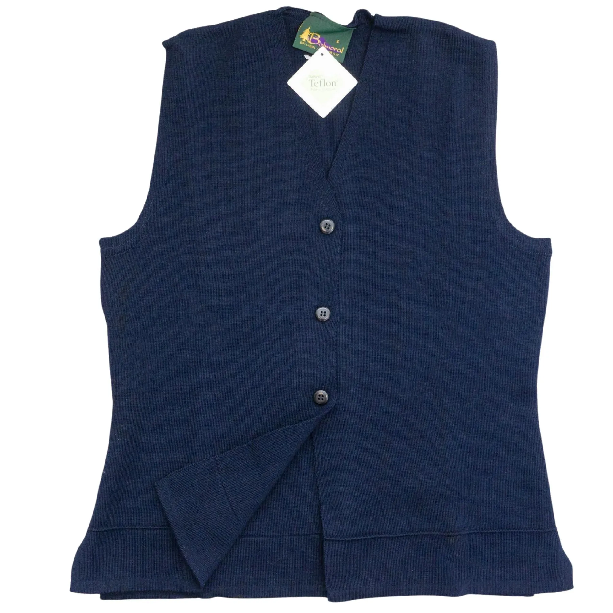 Balmoral Women V-Neck Wool Blend Knit Button-Up Waistcoat