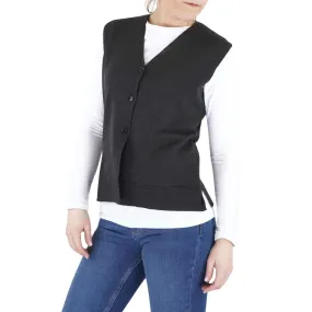 Balmoral Women V-Neck Wool Blend Knit Button-Up Waistcoat