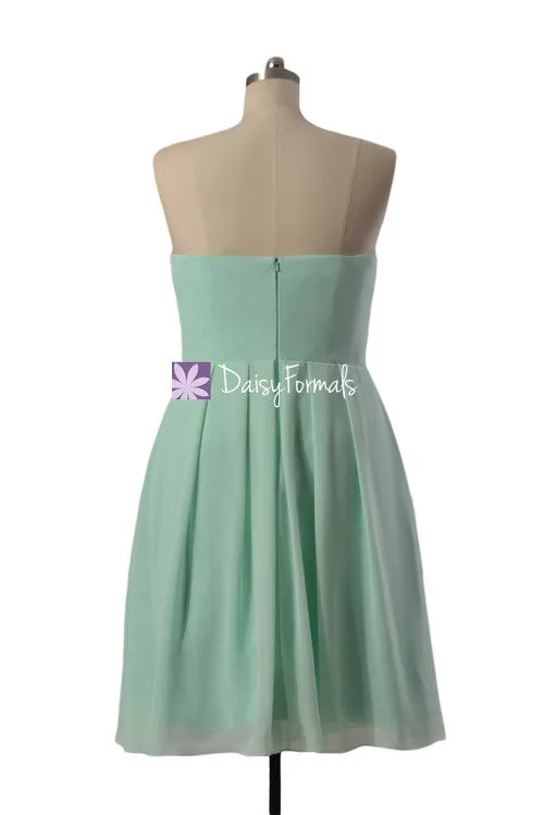 Beautiful Mint Chiffon Bridesmaids Dress Short Empire Chiffon Party Dress (BM4046S)