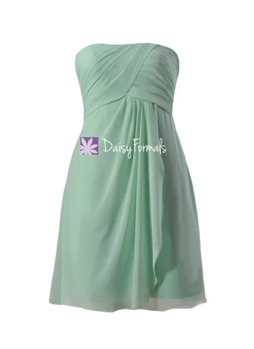 Beautiful Mint Chiffon Bridesmaids Dress Short Empire Chiffon Party Dress (BM4046S)