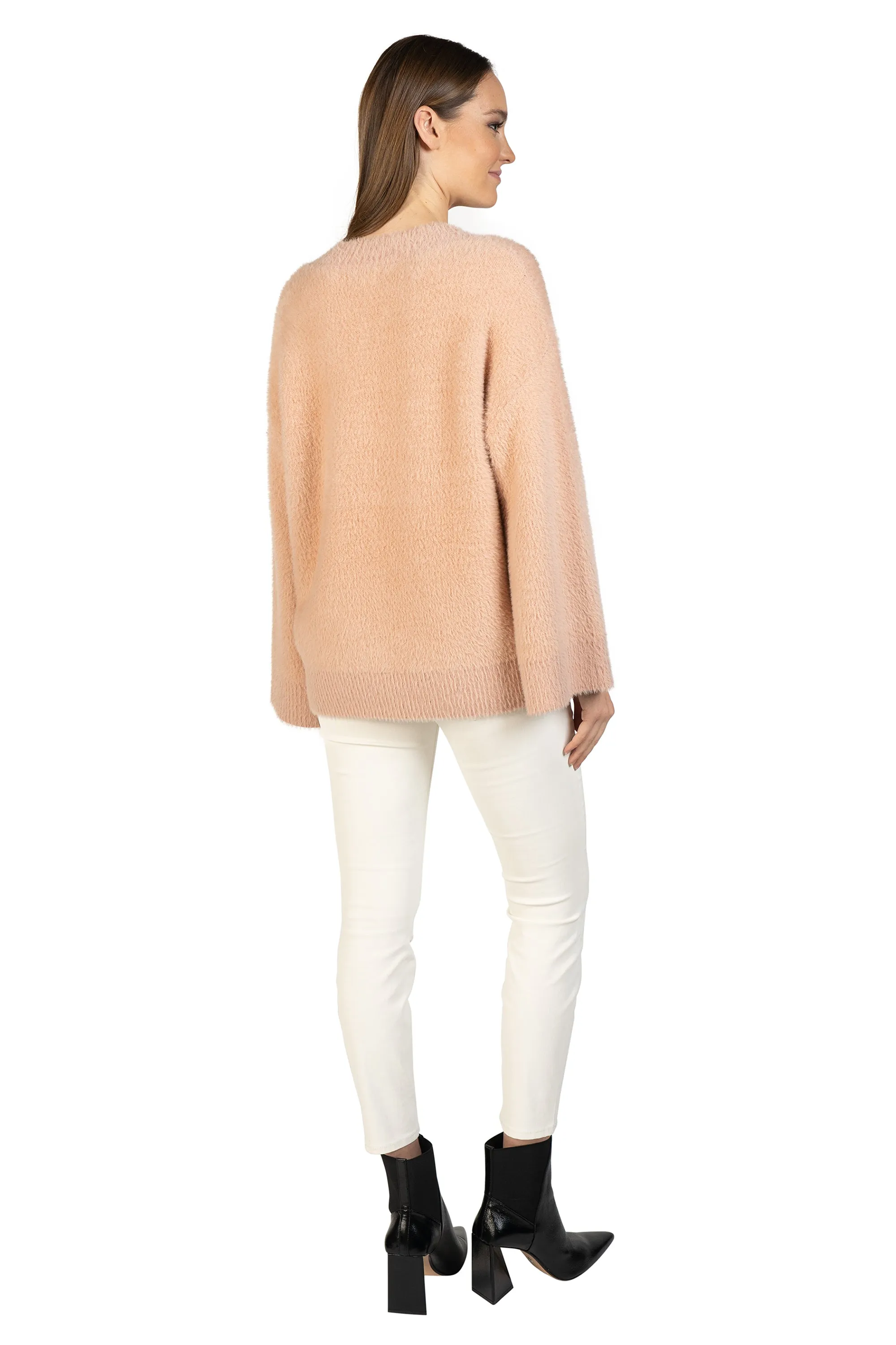 Bell Sleeve Fuzzy Pullover