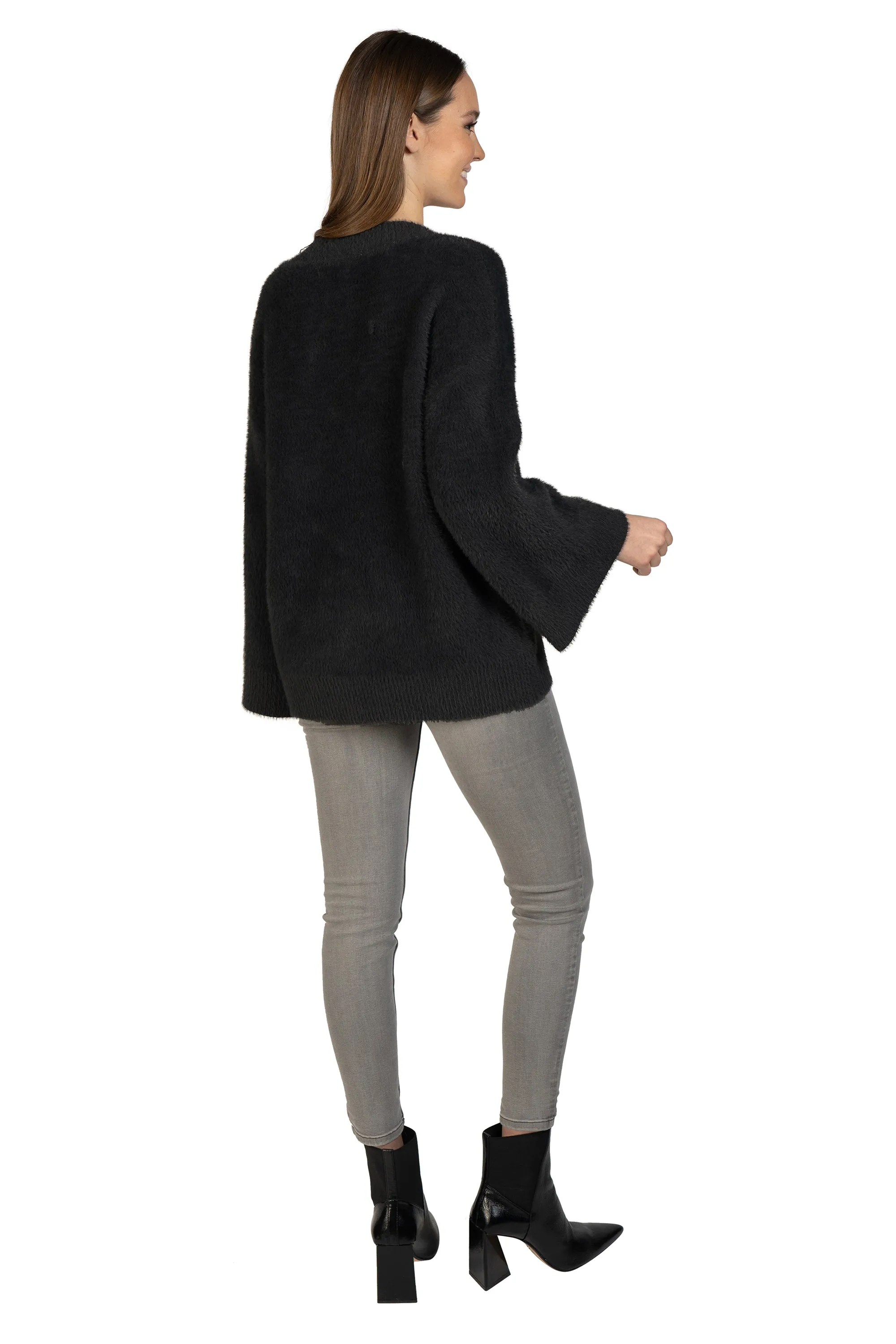 Bell Sleeve Fuzzy Pullover