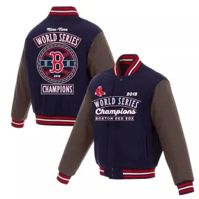 Boston Red Sox JH Design 9 Time World Series Champions Wool Revs. Jacket