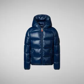 Boys' animal free puffer jacket Artie in ink blue