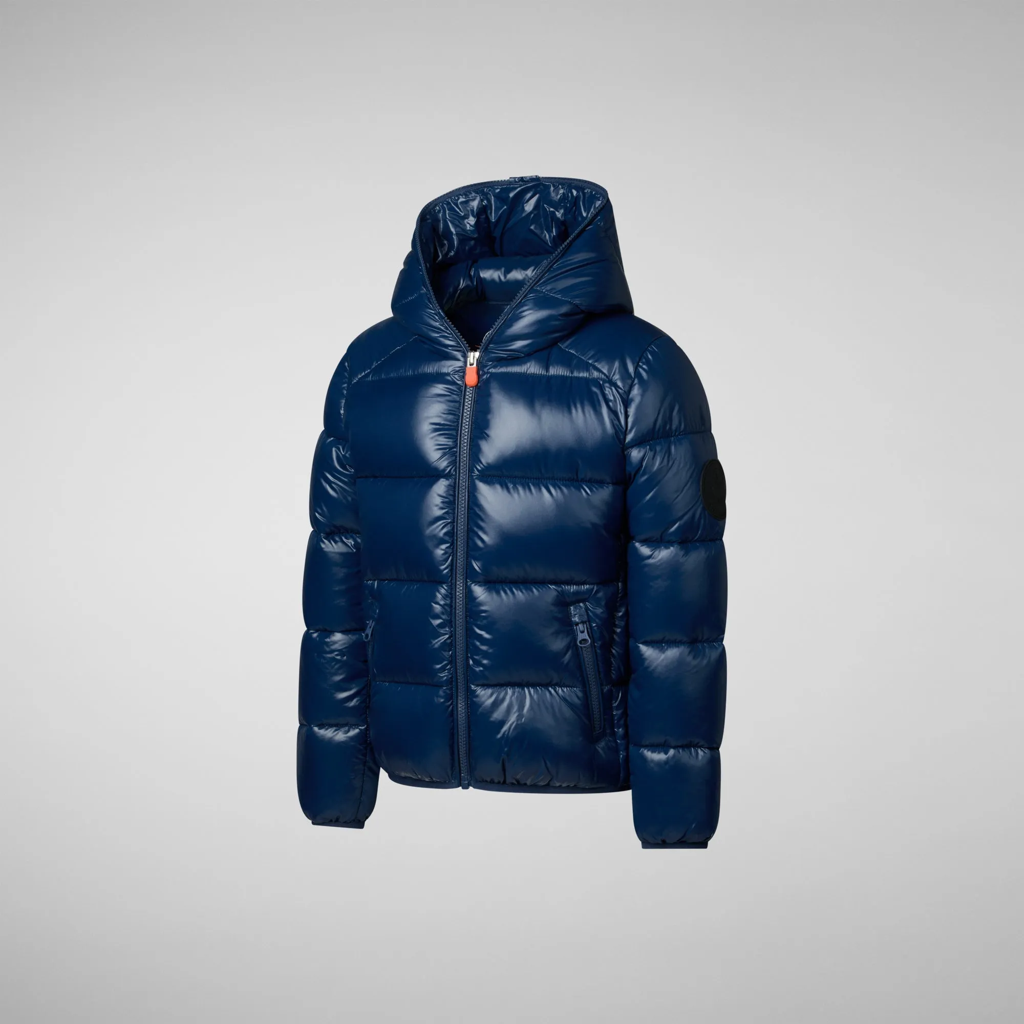 Boys' animal free puffer jacket Artie in ink blue