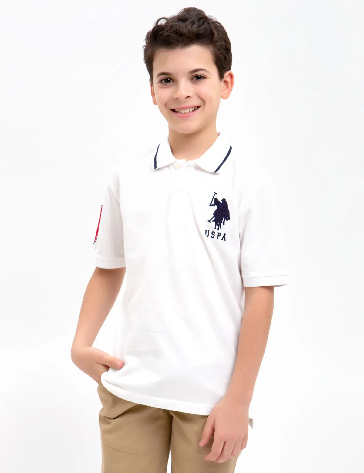 BOYS SOLID COLLAR POLO SHIRT