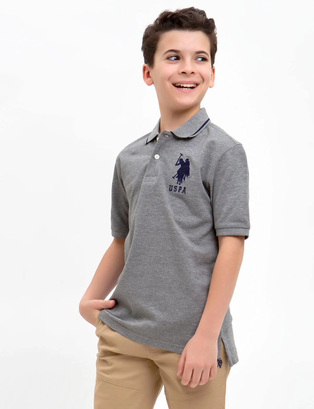 BOYS SOLID COLLAR POLO SHIRT