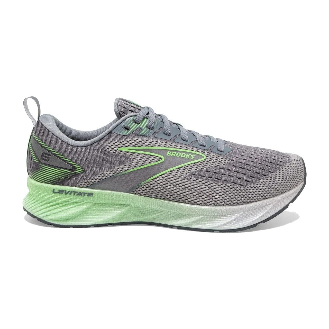 Brooks Levitate 6 (Men's) - Primer Grey/Neon Green