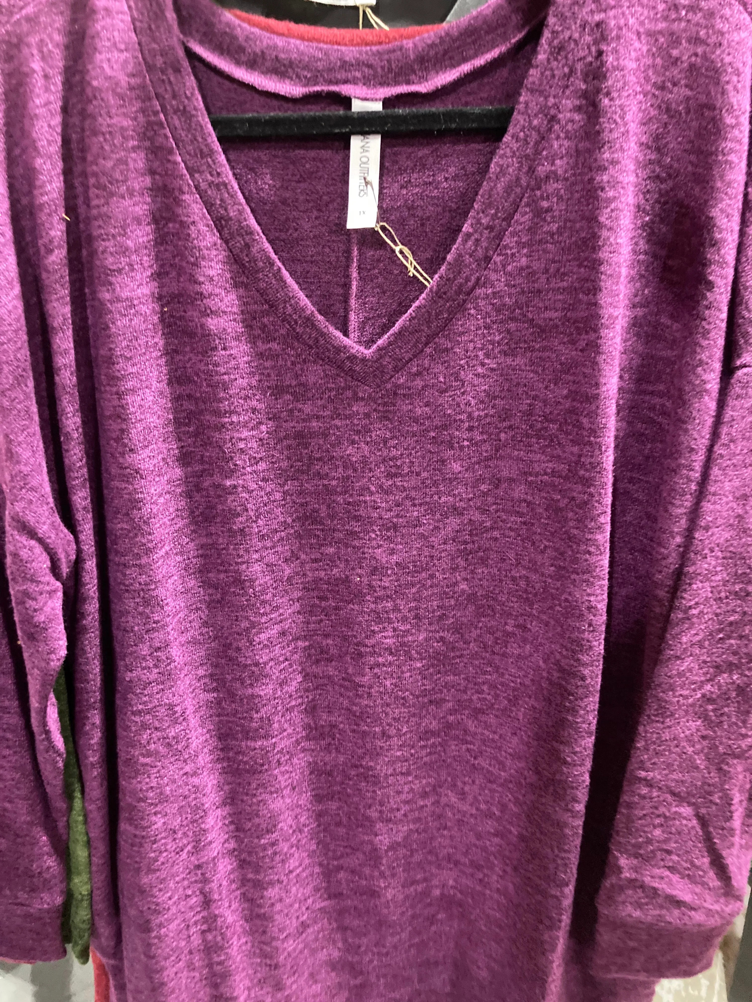 Brushed Melange V-Neck Pocket Sweater