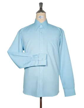 Button Down Shirt -  Light Blue  Herringbone Shirt