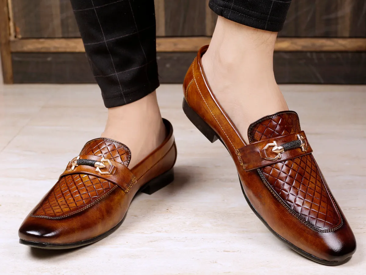 Bxxy's Vegan Leather Designer Buckle Loafers for Men