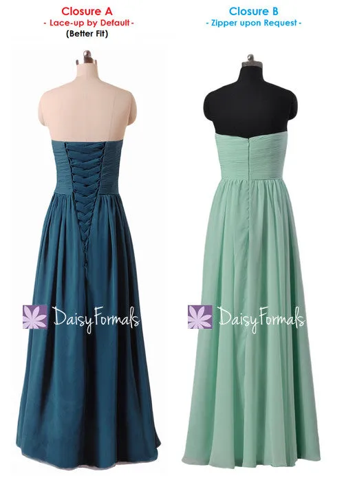 Cadet Gray Chiffon Party Dress Long Beach Bridesmaids Dress Formal Dress (BM2443L)