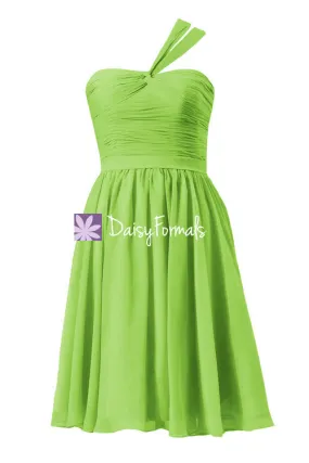 Chartreuse Yellow Cocktail Dress Knee Length Yellow Green Bridesmaid Dress (BM731S)