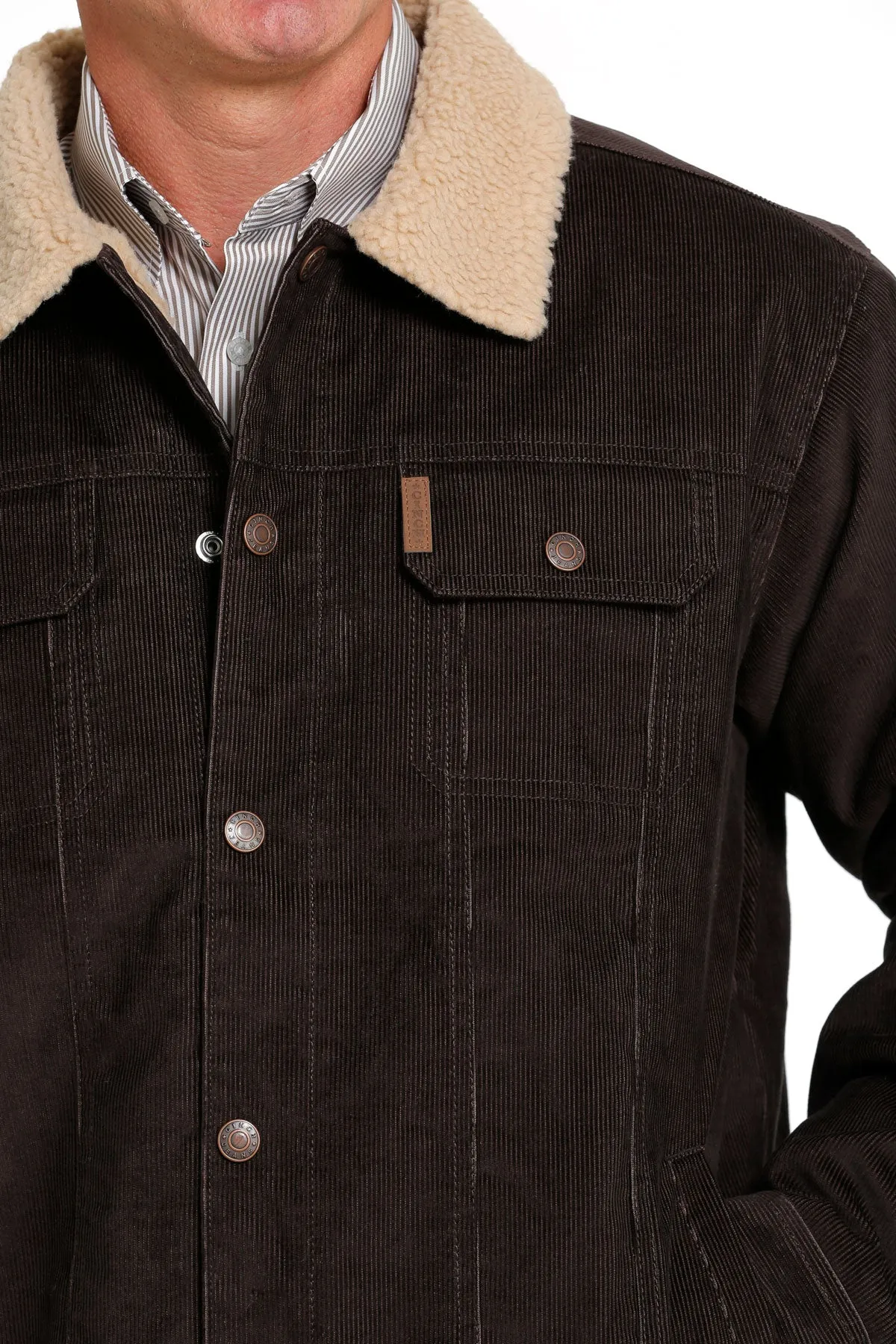 Cinch® Men's Brown Corduroy Sherpa Lined Trucker Jacket