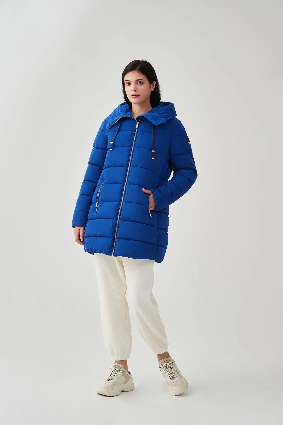 Cinch Waist Puffer Jacket & Coat with hood