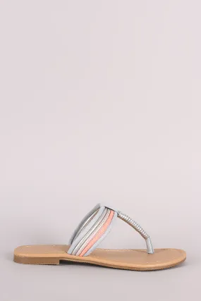 City Classified Spiral T-Strap Slip-On Flat Sandal