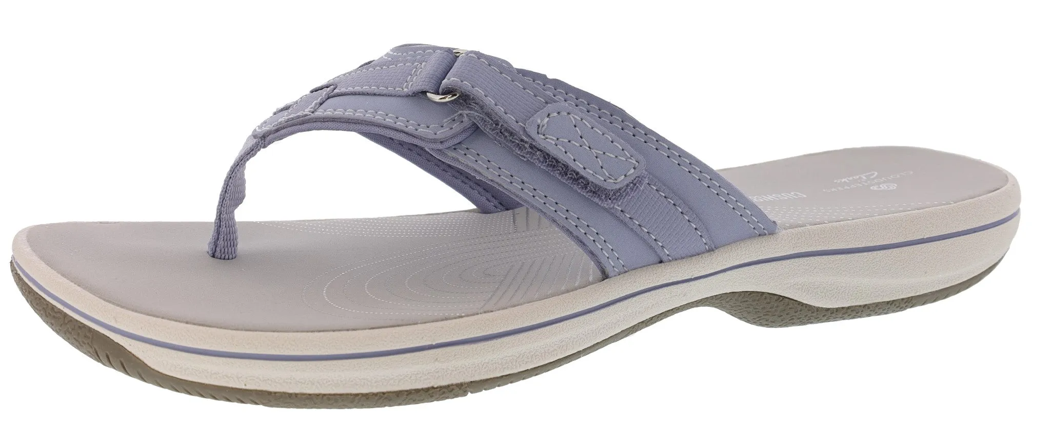 Clarks Women Sandals Lightweight Flip Flops Breeze Sea